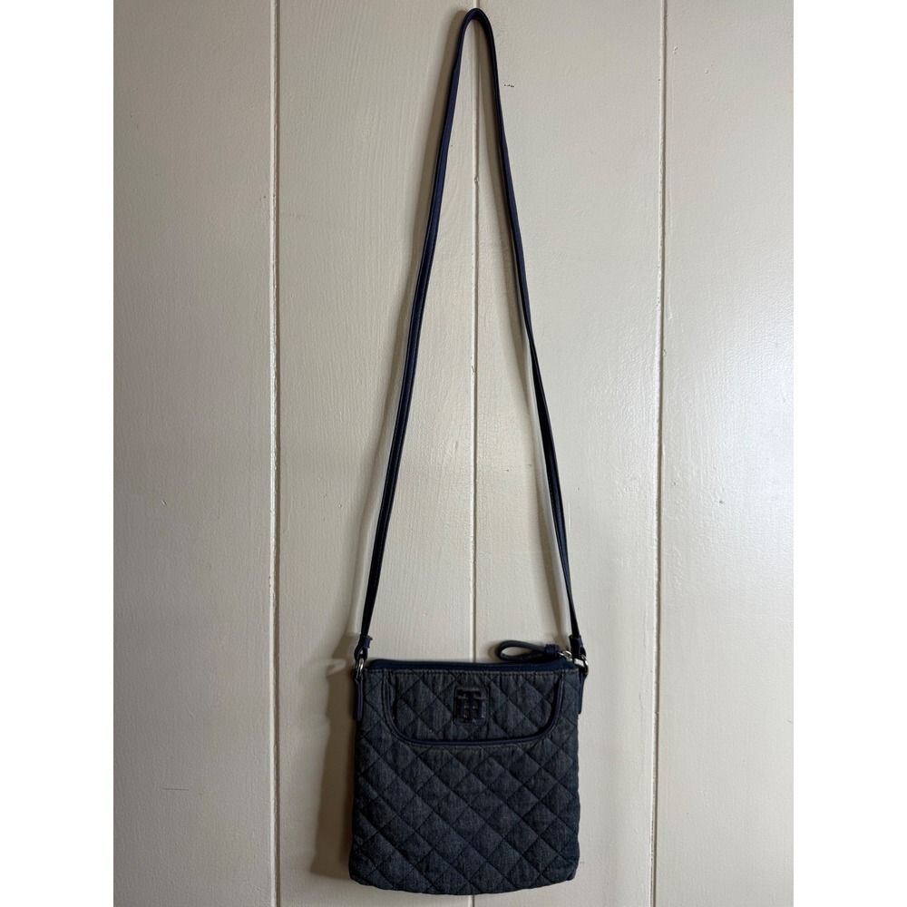 Tommy Hilfiger Crossbody Bag Women's Denim‎ Quilted Purse Small Travel